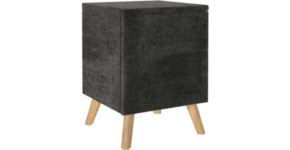 NACHTSCHRANK 40/60/40 cm Eiche vollmassiv - Eichefarben/Schwarz, Design, Holz/Textil (40/60/40cm) - Esposa