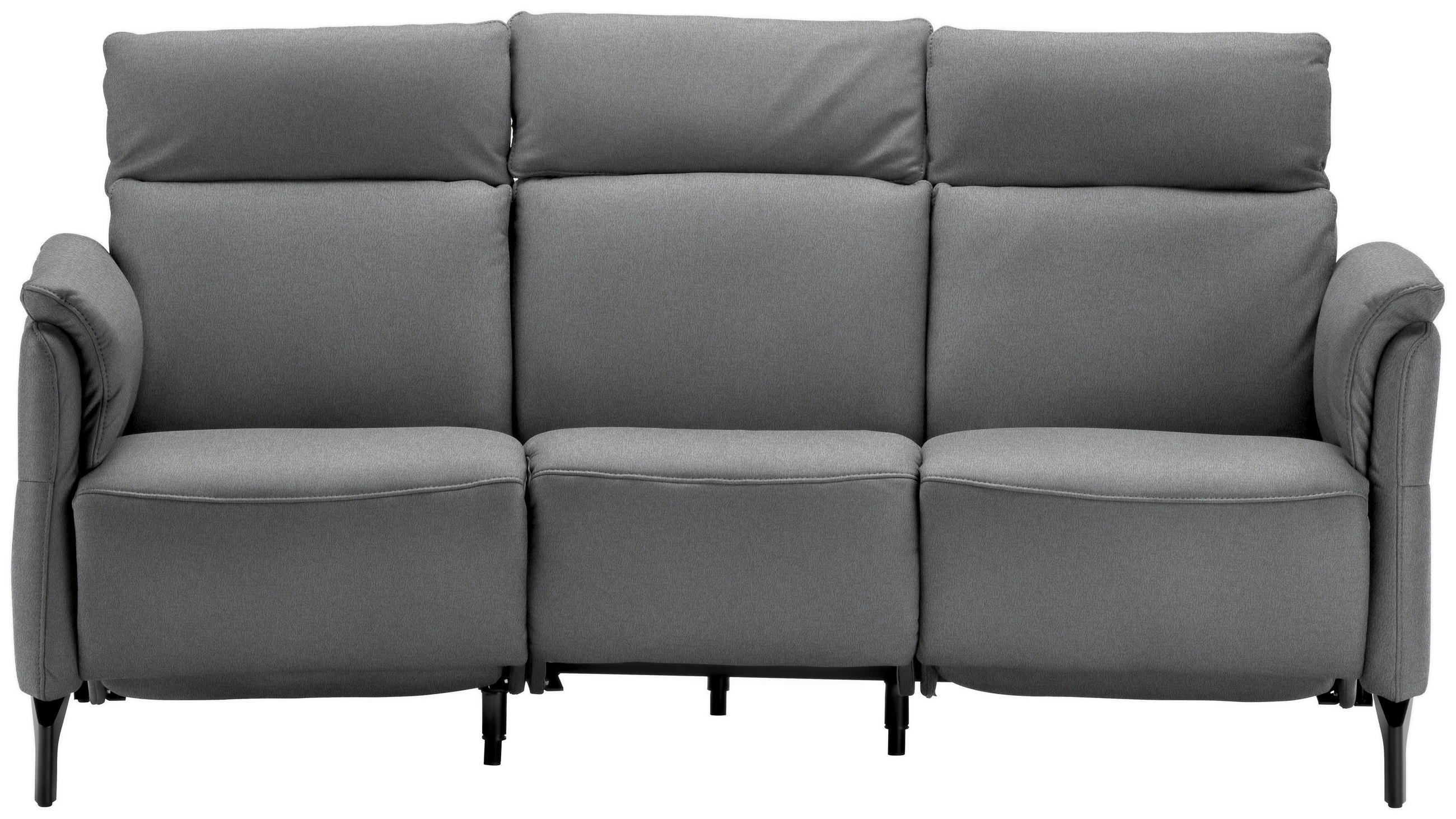 TRAPEZSOFA in Mikrofaser Grau  - Schwarz/Grau, KONVENTIONELL, Textil/Metall (221/103/95cm) - Dieter Knoll