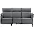 TRAPEZSOFA  in Mikrofaser Grau  - Schwarz/Grau, KONVENTIONELL, Textil/Metall (221/103/95cm) - Dieter Knoll