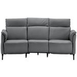 TRAPEZSOFA  in Mikrofaser Grau  - Schwarz/Grau, KONVENTIONELL, Textil/Metall (221/103/95cm) - Dieter Knoll