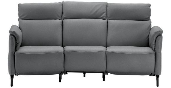 TRAPEZSOFA  in Mikrofaser Grau  - Schwarz/Grau, KONVENTIONELL, Textil/Metall (221/103/95cm) - Dieter Knoll