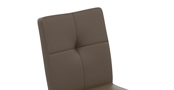 STUHL  Lederauswahl  Echtleder  - Grau, Design, Leder/Metall (45/96/58cm) - Moderano