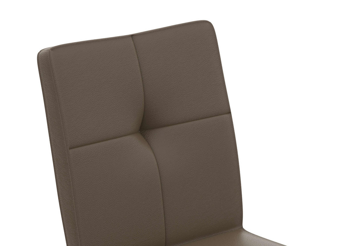 STUHL Echtleder Grau  - Grau, Design, Leder/Metall (45/96/58cm) - Moderano