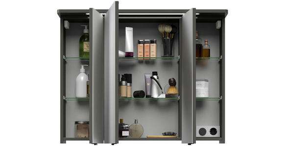 SPIEGELSCHRANK 90/72,2/17 cm  - Grau, Basics, Glas/Holzwerkstoff (90/72,2/17cm) - Xora