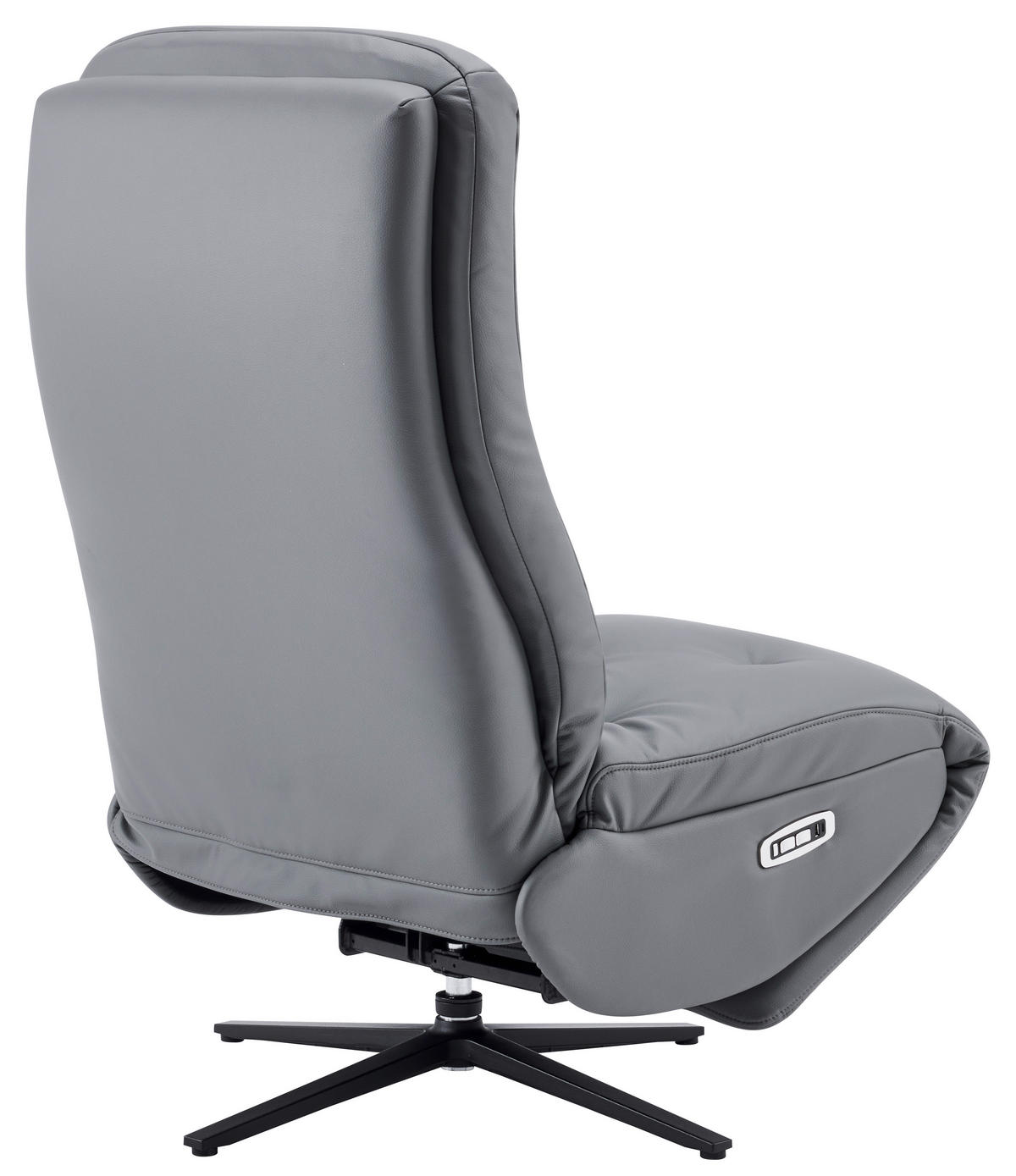 RELAXSESSEL NORA Lederlook, Mikrofaser    - Schwarz/Grau, Design, Textil/Metall (68/113/84cm) - Livetastic