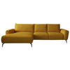 ECKSOFA in Webstoff Gelb  - Gelb/Schwarz, Design, Textil/Metall (170/272cm) - Welnova