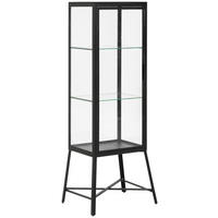VITRINE  in Klar, Schwarz  - Klar/Schwarz, KONVENTIONELL, Glas/Metall (55/42/151cm) - Livetastic