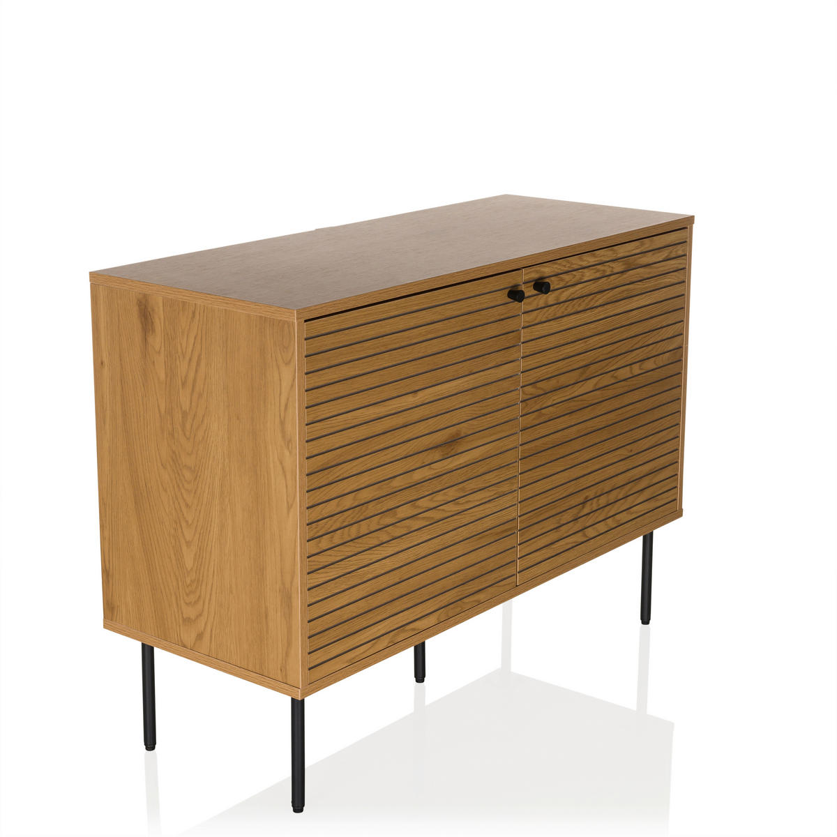 SIDEBOARD  in 100/74/40 cm  - Eichefarben/Schwarz, MODERN, Holzwerkstoff/Metall (100/74/40cm) - MID.YOU