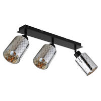 BODOVÉ SVÍTIDLO, 40 W/E27, 66/9/22 cm - černá/čiré, Basics, kov/sklo (66/9/22cm) - Globo