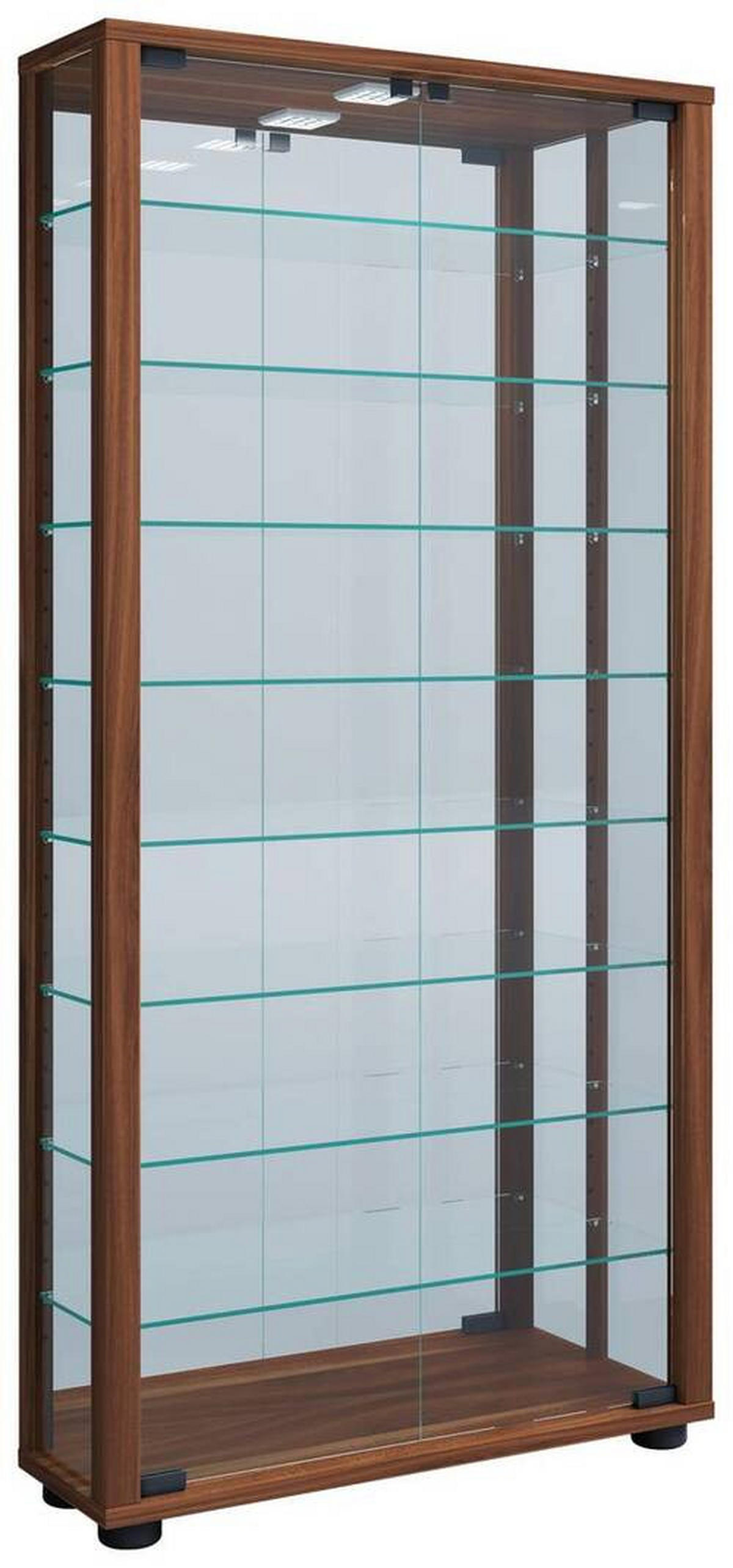 HÄNGEVITRINE in Nussbaumfarben  - Nussbaumfarben/Schwarz, Modern, Glas/Holzwerkstoff (59/114,3/18cm) - MID.YOU
