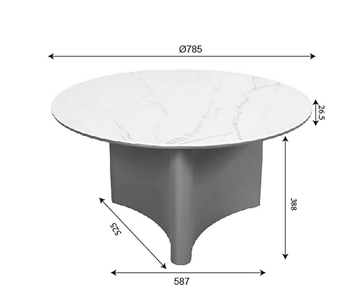 COUCHTISCH 80/80/42 cm rund Anthrazit, Beige  - Anthrazit/Beige, Design, Keramik/Holzwerkstoff (80/80/42cm) - Dieter Knoll
