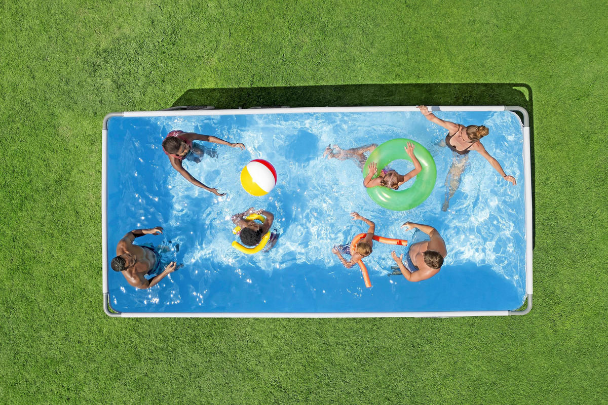 POOL SET 56384  - Blau/Hellblau, KONVENTIONELL, Kunststoff/Metall (488/244/122cm) - Bestway