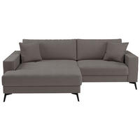 ECKSOFA TED Grau Cord Zierkissen  - Schwarz/Grau, Trend, Textil/Metall (174/228cm) - P & B