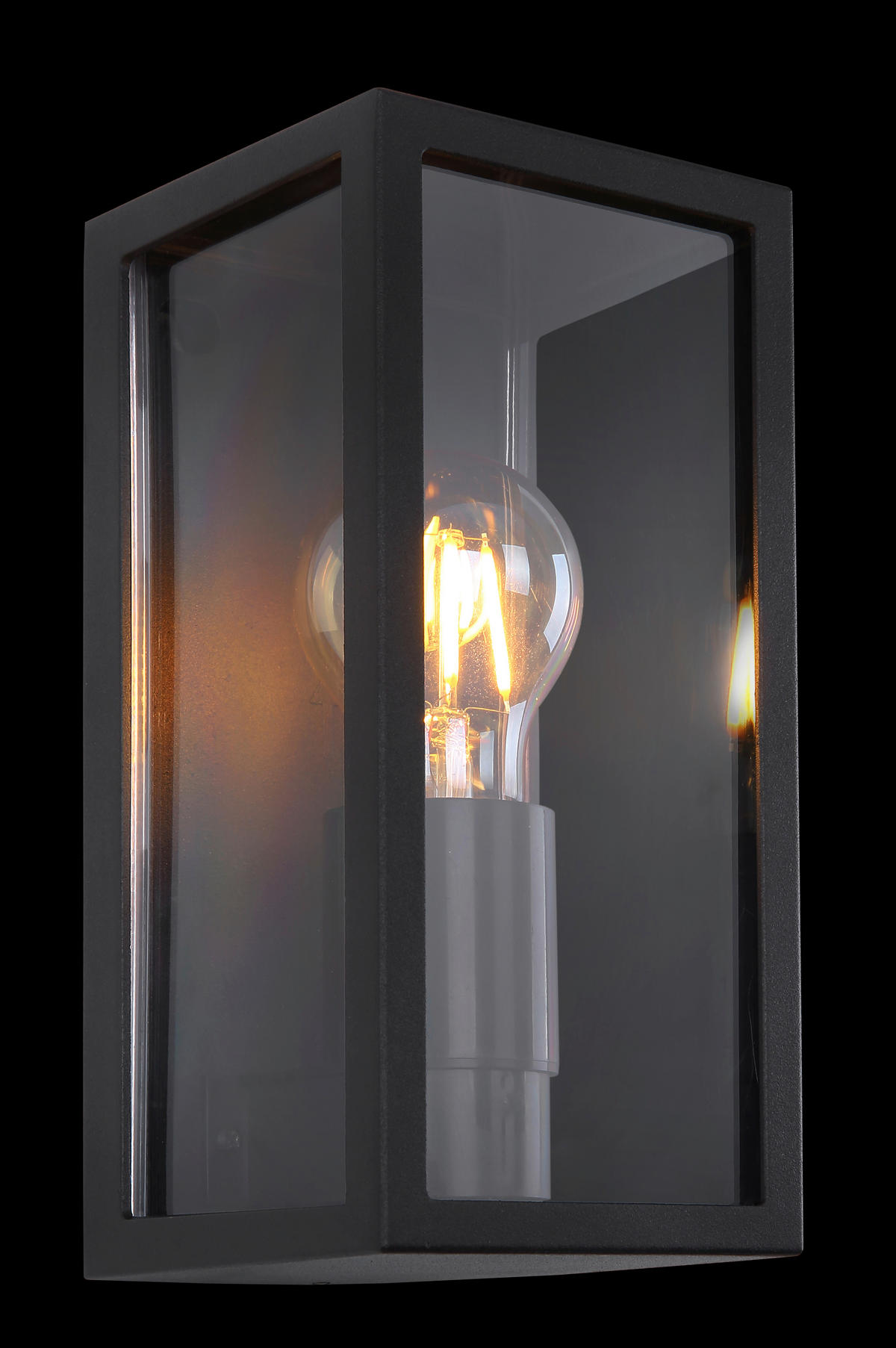 AUSSENWANDLEUCHTE - Klar/Schwarz, Basics, Kunststoff/Metall (11/11/22,8cm) - Globo