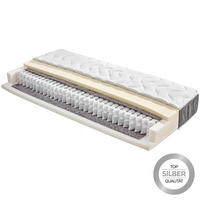 TASCHENFEDERKERNMATRATZE 160/200 cm, Höhe ca.: 23 cm, Wendematratze mit unterschiedlichen Härtegraden, H2 + H3 = mittel + fest, 7-Zonen - Weiß, Textil (160/200cm) - Primatex