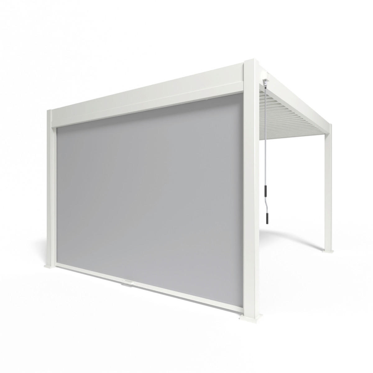 PERGOLA-ROLLO 339,9/236,5/9 cm   - Weiß Hochglanz, Basics, Textil/Metall (339,9/236,5/9cm) - Gardenson