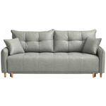 SCHLAFSOFA  in Chenille Grau  - Buchefarben/Grau, Design, Holz/Textil (217/97/101cm) - Carryhome