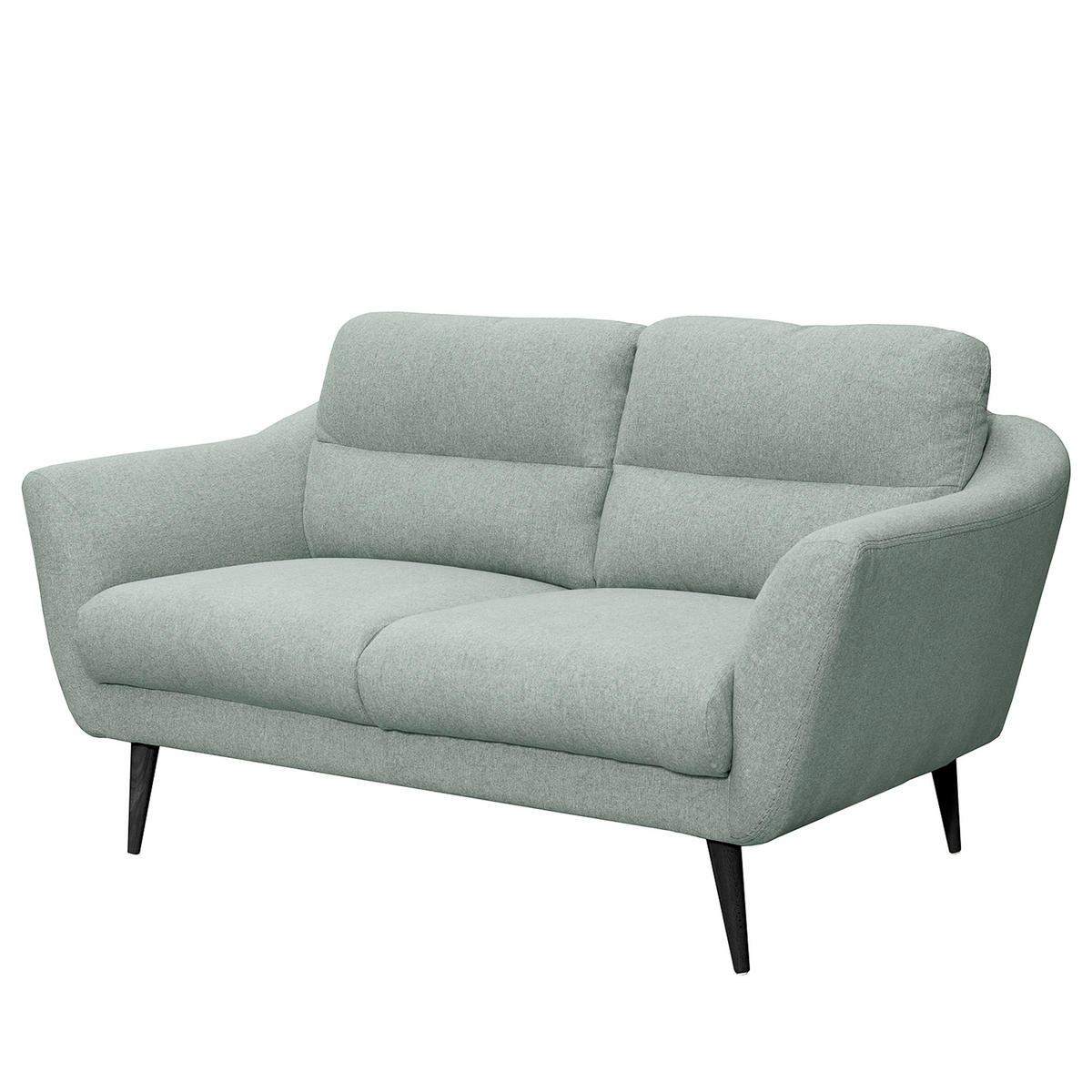 2-SITZER-SOFA Webstoff Hellblau  - Schwarz/Hellblau, Design, Holz/Textil (158/87/88cm) - Livetastic