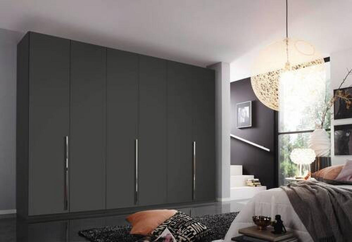DREHTÜRENSCHRANK 301/223/60 cm 6-türig Graphitfarben  - Chromfarben/Graphitfarben, Design, Holzwerkstoff/Metall (301/223/60cm) - home24