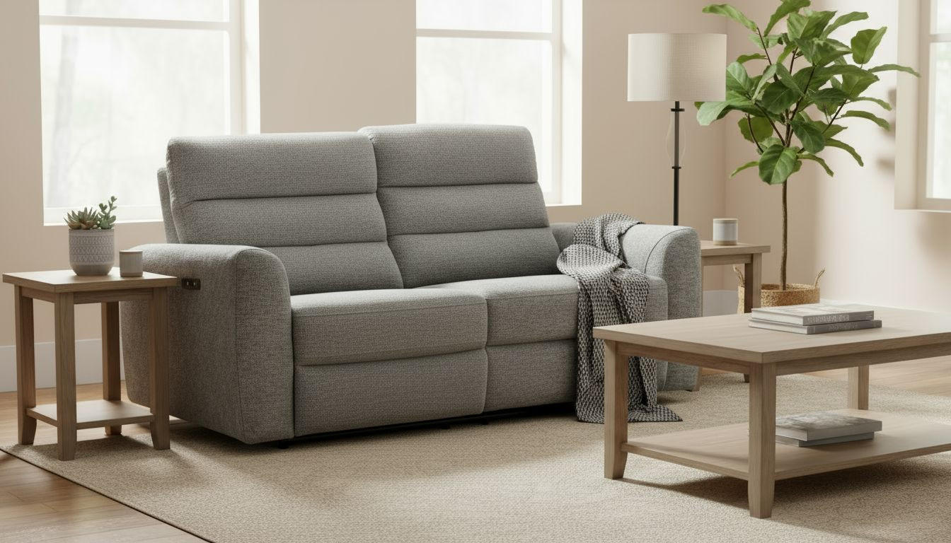 2-SITZER-SOFA Webstoff Hellgrau  - Hellgrau/Schwarz, KONVENTIONELL, Kunststoff/Textil (196/99/92cm) - Livetastic