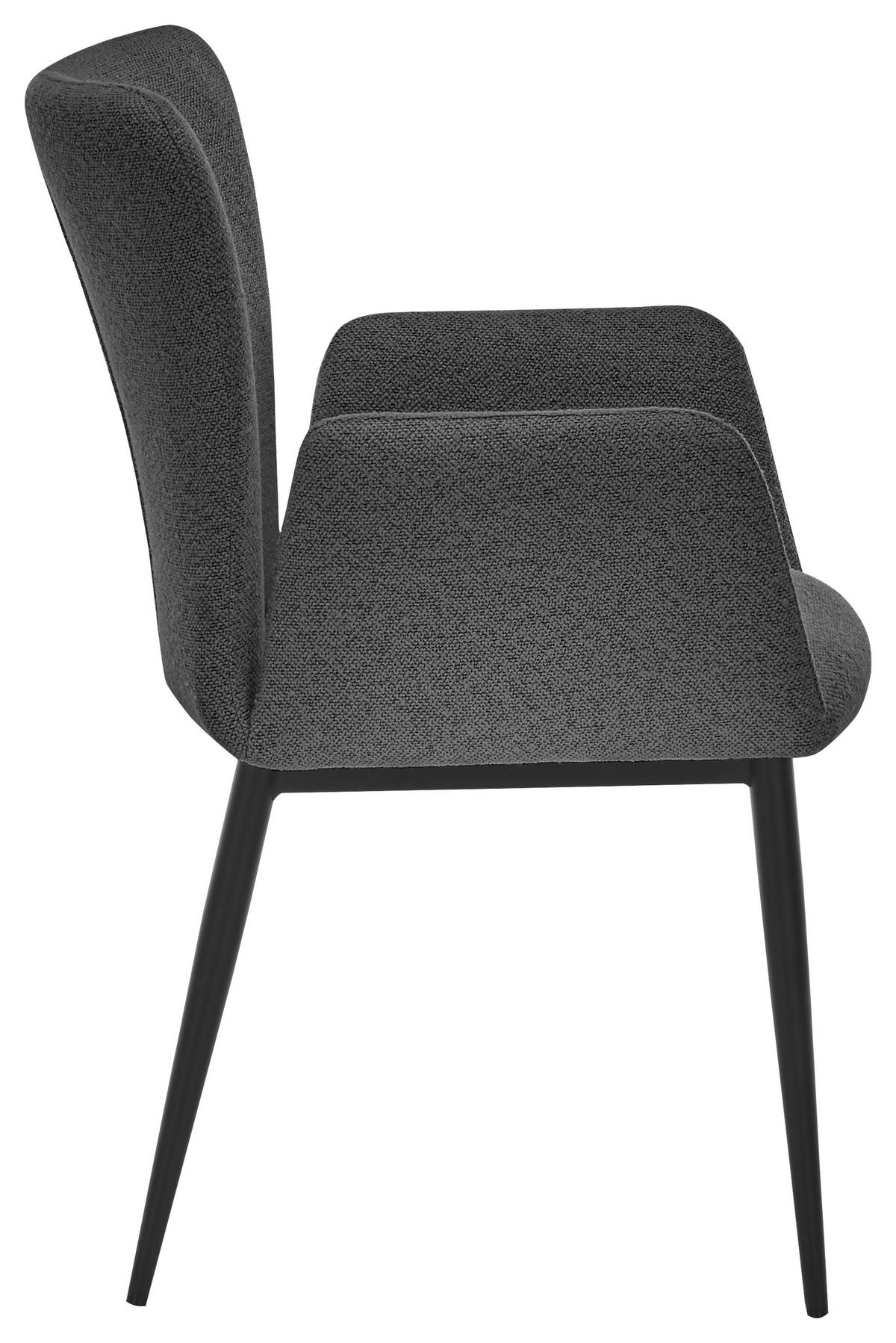 ARMLEHNSTUHL  in Stahl Bouclé  - Anthrazit/Schwarz, Trend, Textil/Metall (57/86/61,5cm) - SetOne by Musterring