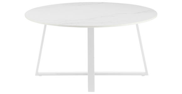 COUCHTISCH 80/80/40 cm rund Weiß - Weiß, Design, Keramik/Metall (80/80/40cm) - Carryhome