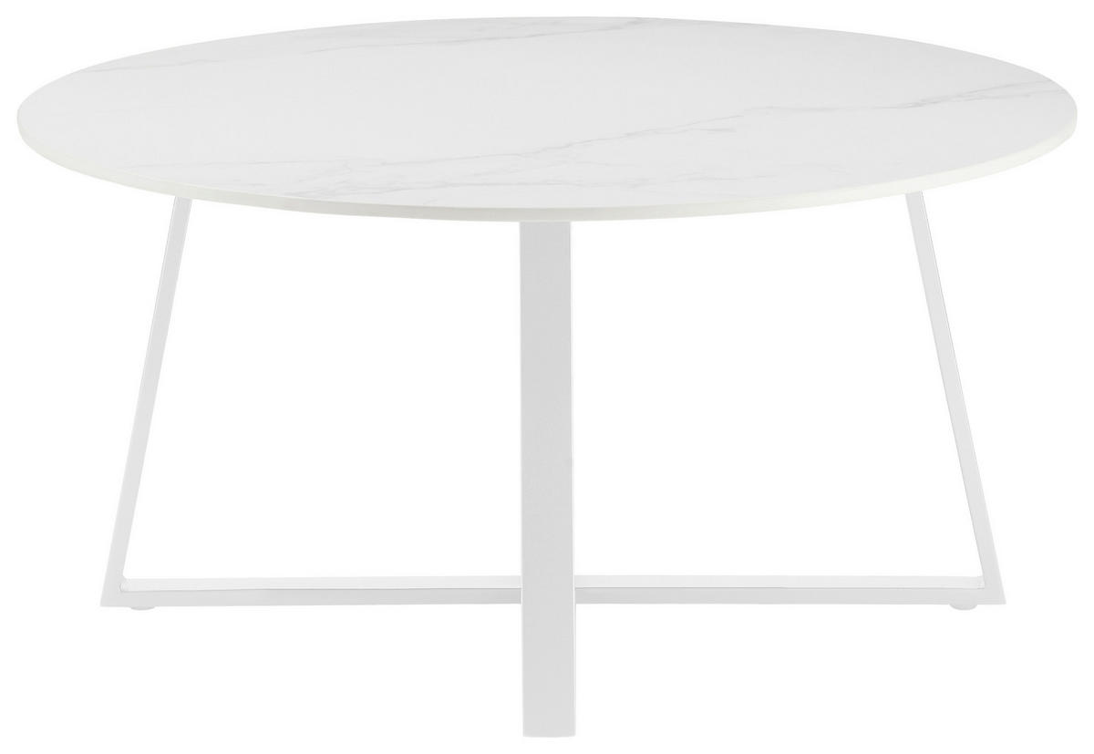 COUCHTISCH in Metall, Keramik 80/80/40 cm  - Weiss, Design, Keramik/Metall (80/80/40cm) - Carryhome