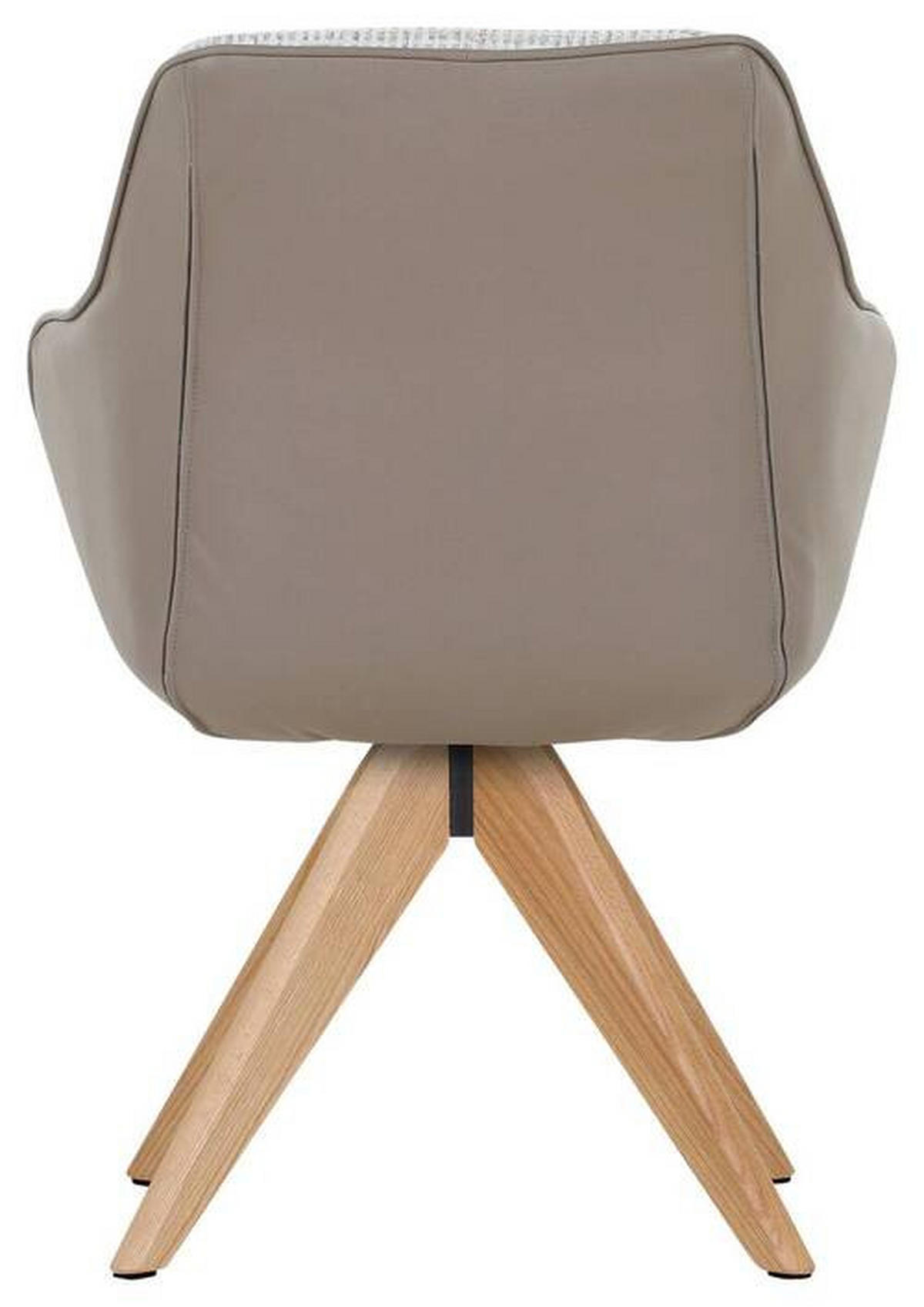 ARMLEHNSTUHL  in Chenille, Lederlook  - Taupe/Eichefarben, Modern, Holz/Textil (60/83/65cm) - Novel