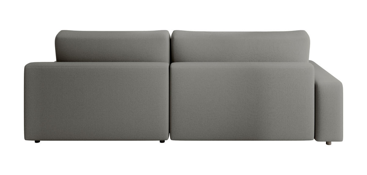 ECKSCHLAFSOFA CHALLANGE  mit Schlafen auf Sitzhöhe, Rücken echt, Armteil links, Armteil rechts Struktur Greige  - Greige/Schwarz, MODERN, Kunststoff/Textil (246/168cm) - Trendmanufaktur