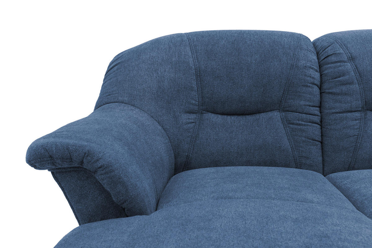 ECKSOFA Dunkelblau Mikrofaser  - Schwarz/Dunkelblau, KONVENTIONELL, Kunststoff/Textil (146/232cm) - MID.YOU