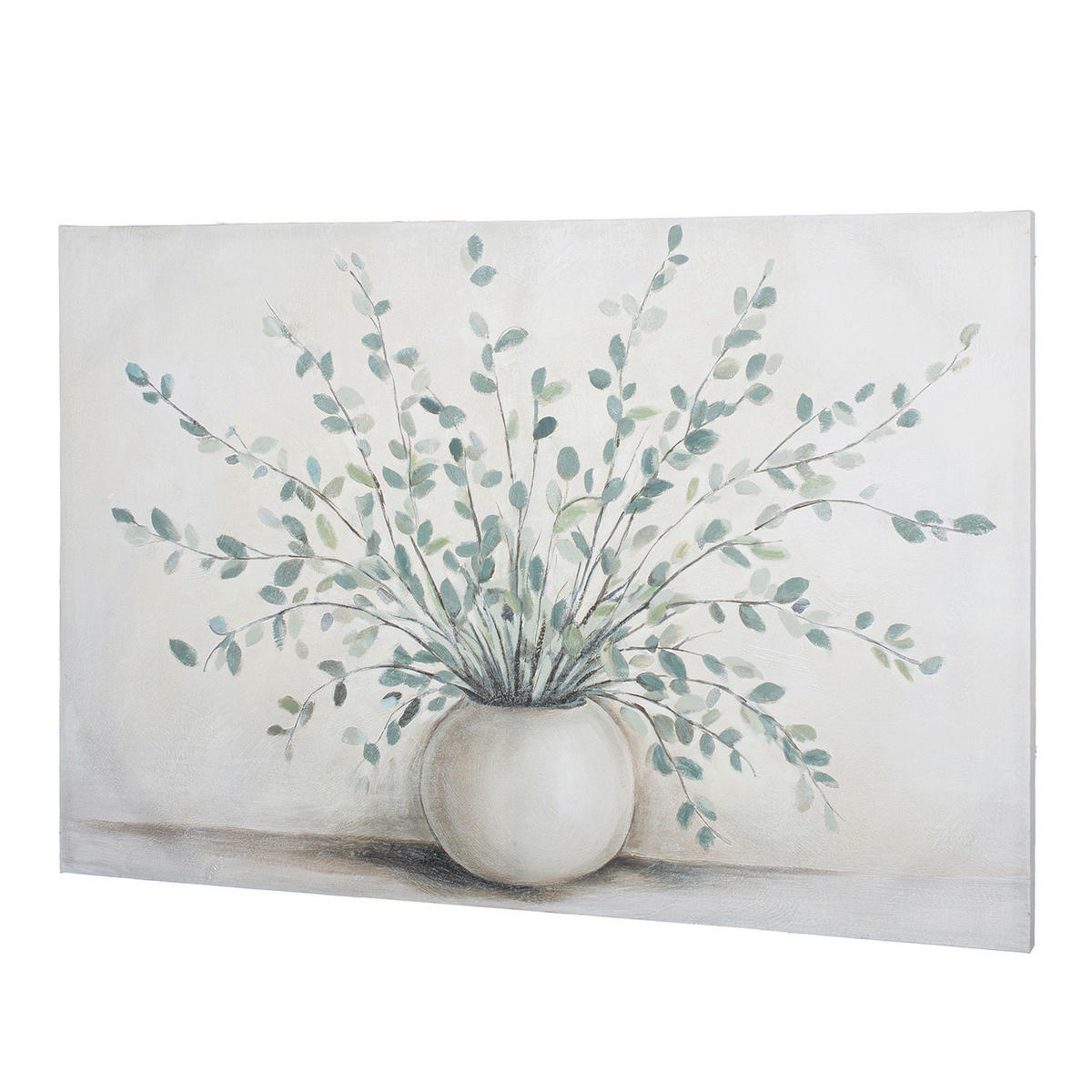 LEINWANDBILD Blumen Creme, Hellgrün  - Creme/Hellgrün, Basics, Textil (120/80/3,5cm)