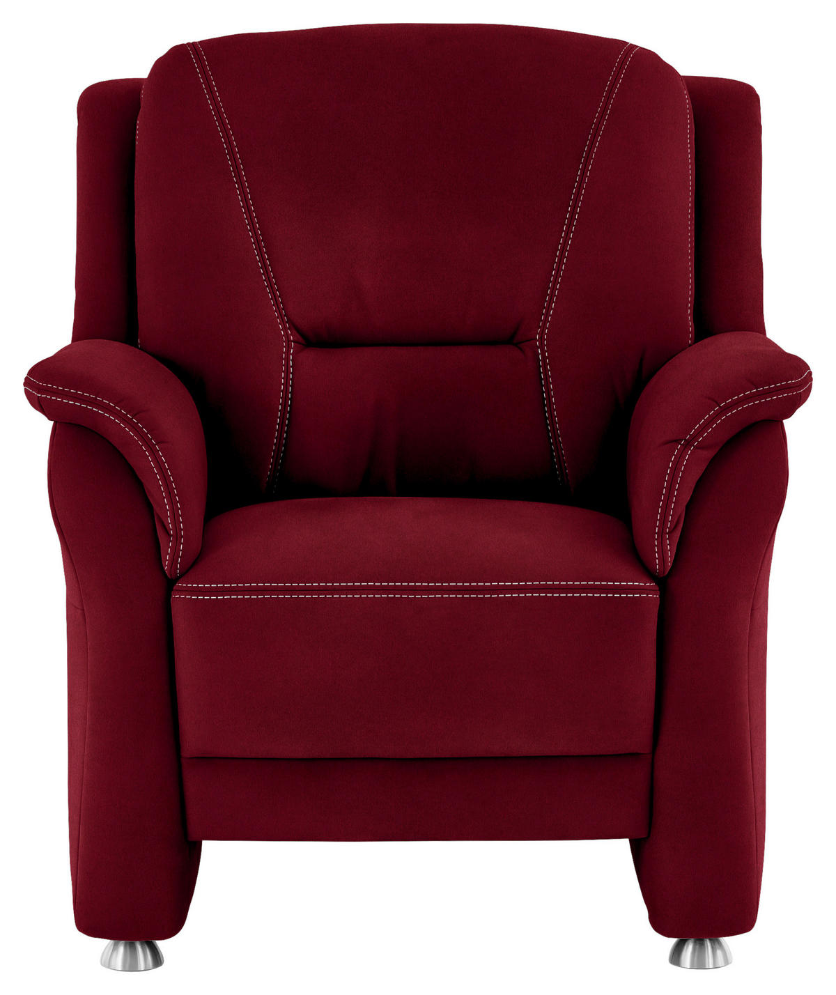 SESSEL in Mikrofaser Hellrot  - Hellrot/Beige, KONVENTIONELL, Textil/Metall (90/100/89cm) - Beldomo Comfort