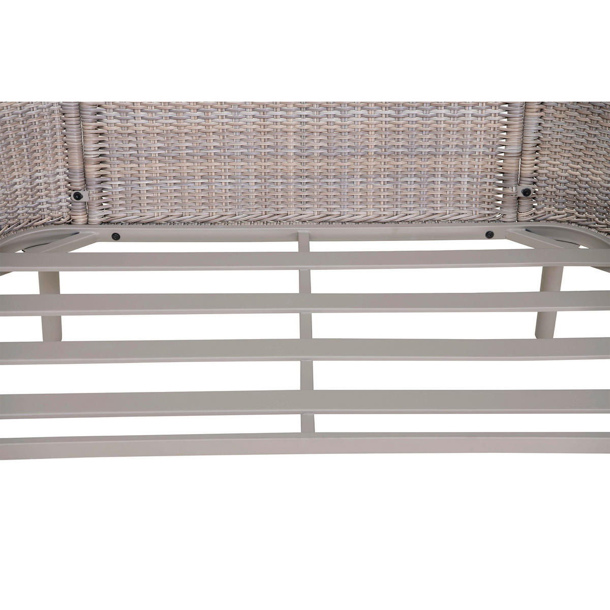 DOPPELLIEGE 142/82/128 cm Rattan  - Naturfarben/Grau, Basics, Holz/Kunststoff (142/82/128cm) - Modante