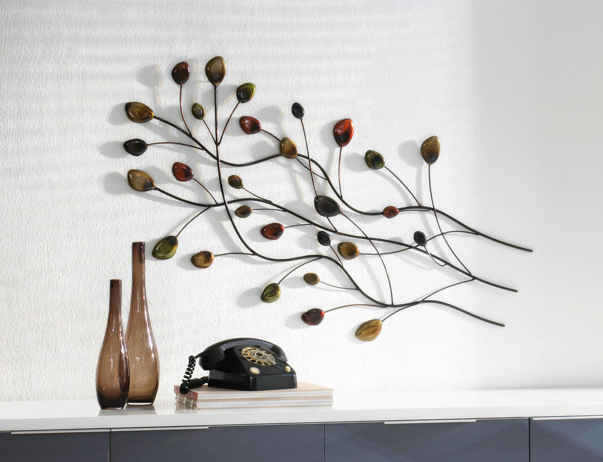 ZIDNA DEKORACIJA        54/100,5 cm   - zelena/žuta, Trend, metal (54/100,5cm) - Ambia Home