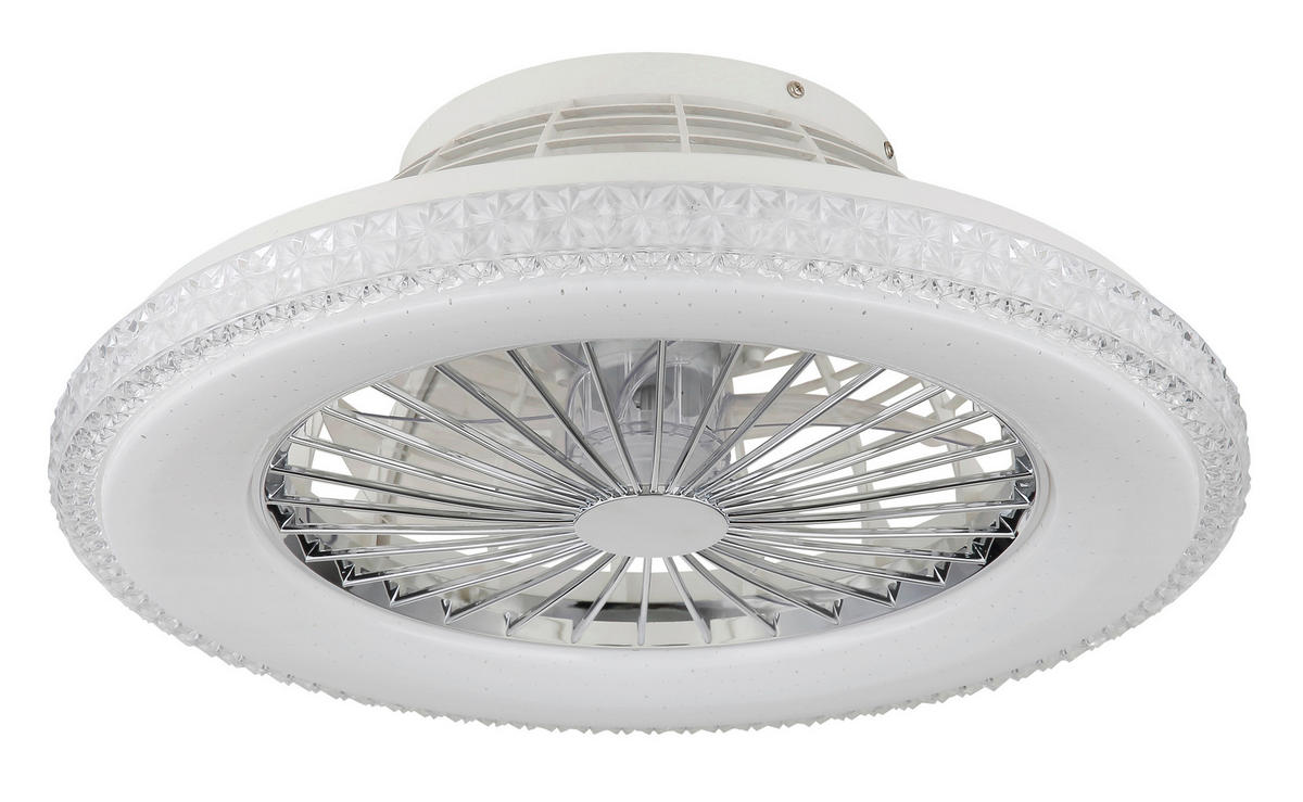 DECKENVENTILATOR  50/17,5 cm    - Klar/Chromfarben, Basics, Kunststoff/Metall (50/17,5cm) - Globo