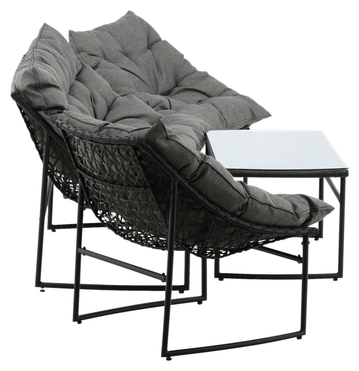 LOUNGEGRUPP  - grå/svart, Klassisk, metall/textil - Gardenson