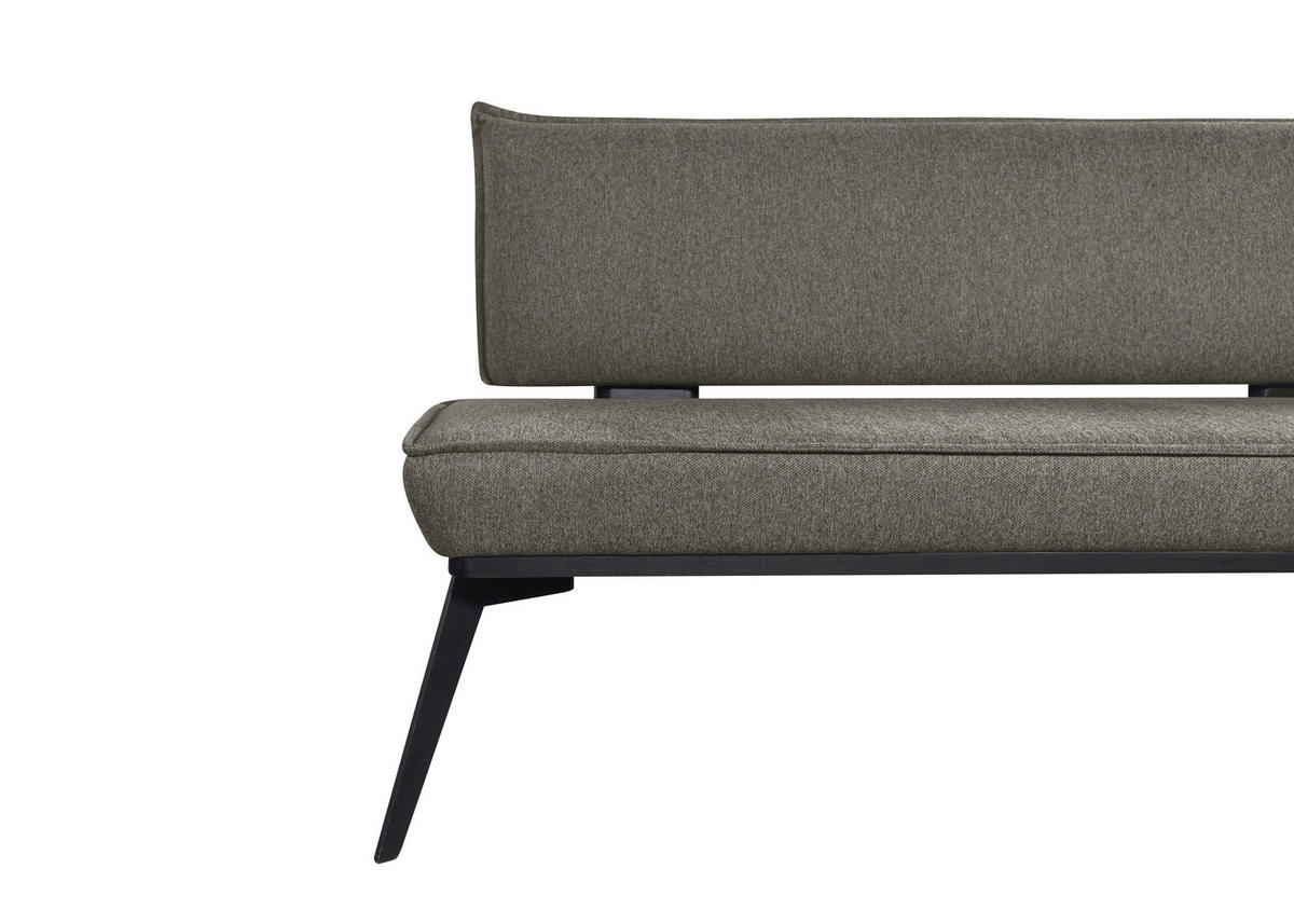 ECKBANK 165/235 cm Webstoff Schwarz, Dunkelgrau Buche massiv   - Dunkelgrau/Schwarz, Basics, Holz/Textil (165/235cm) - Carryhome