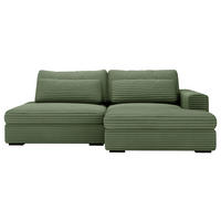 ECKSOFA in Cord Grün  - Schwarz/Grün, Design, Kunststoff/Textil (223/158cm) - Lomoco
