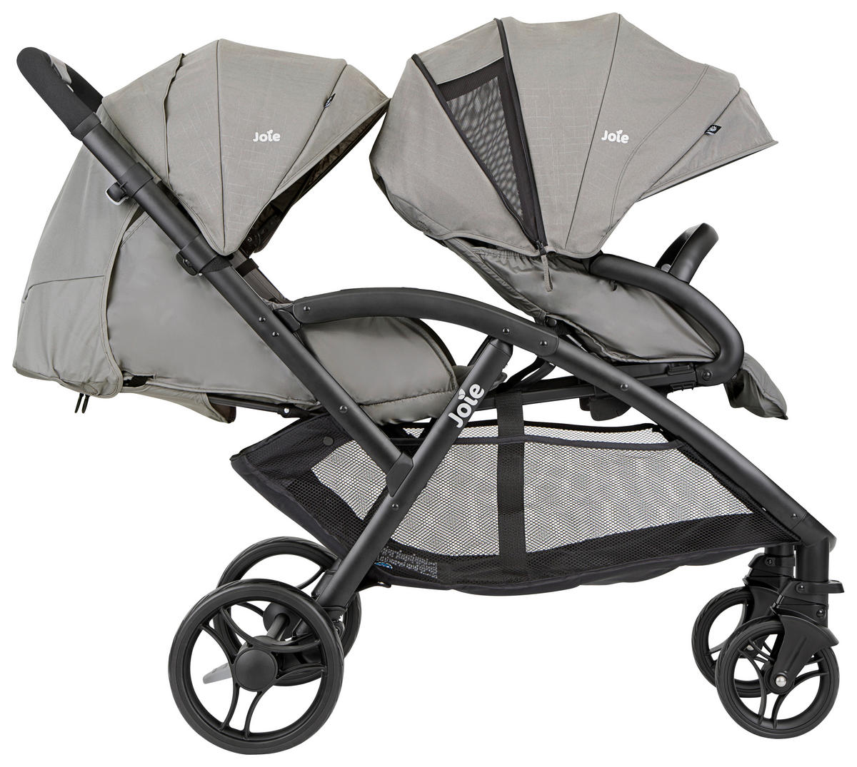 GESCHWISTERWAGEN EVALITE DUO  - Schwarz/Grau, Basics, Textil/Metall (56/101,5/104cm) - Joie