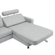 ECKSOFA  in Webstoff Hellgrau  257/165 cm  - Hellgrau/Schwarz, Design, Kunststoff/Textil (257/165cm) - Xora
