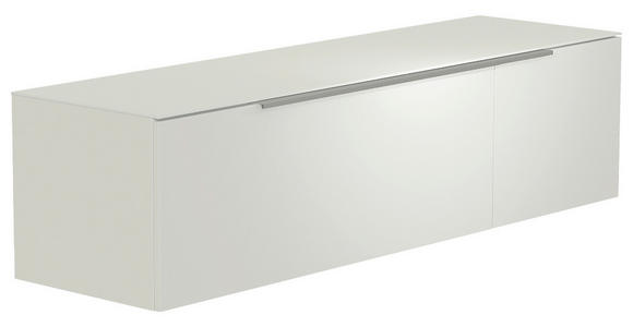 LOWBOARD  in 160/41/45 cm  - Alufarben/Weiß, Design, Glas/Holzwerkstoff (160/41/45cm) - Moderano