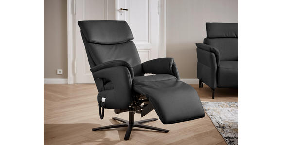 RELAXSESSEL in Textil Dunkelgrau - Dunkelgrau/Schwarz, Design, Textil/Metall (70/117/85cm) - Dieter Knoll