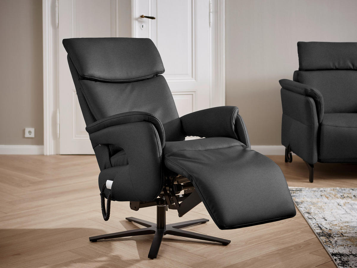 RELAXSESSEL in Textil Dunkelgrau  - Dunkelgrau/Schwarz, Design, Textil/Metall (70/117/85cm) - Dieter Knoll