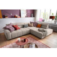 ECKSOFA Sandfarben Feincord  - Sandfarben/Schwarz, KONVENTIONELL, Kunststoff/Textil (311/219cm) - Hom`in