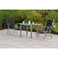 GARTENSET Aluminium  - Silberfarben/Schwarz, MODERN, Metall - Gardenson