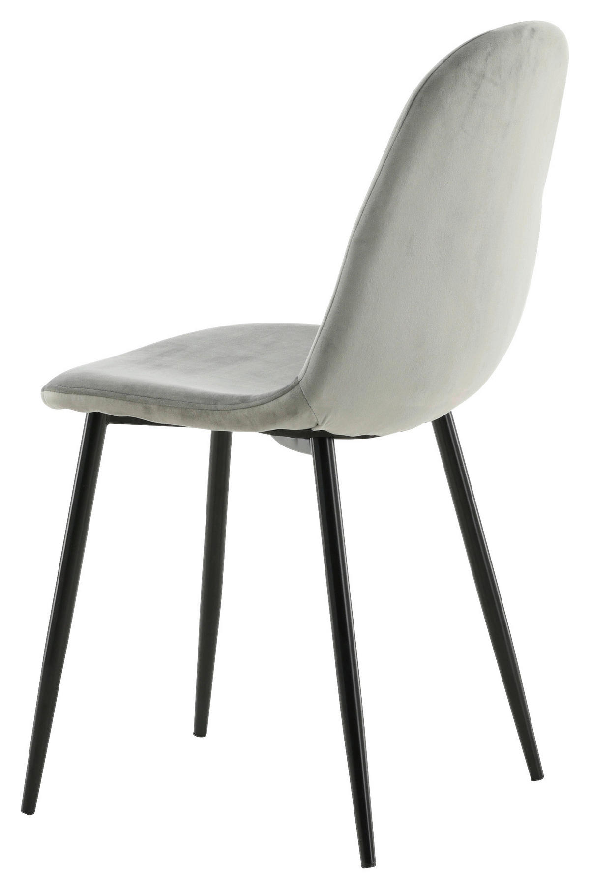 STUHL-SET 2 Stück  in Stahl Samt Metall, Textil  - Schwarz/Grau, Design, Textil/Metall (42,5/88/53cm) - Livetastic