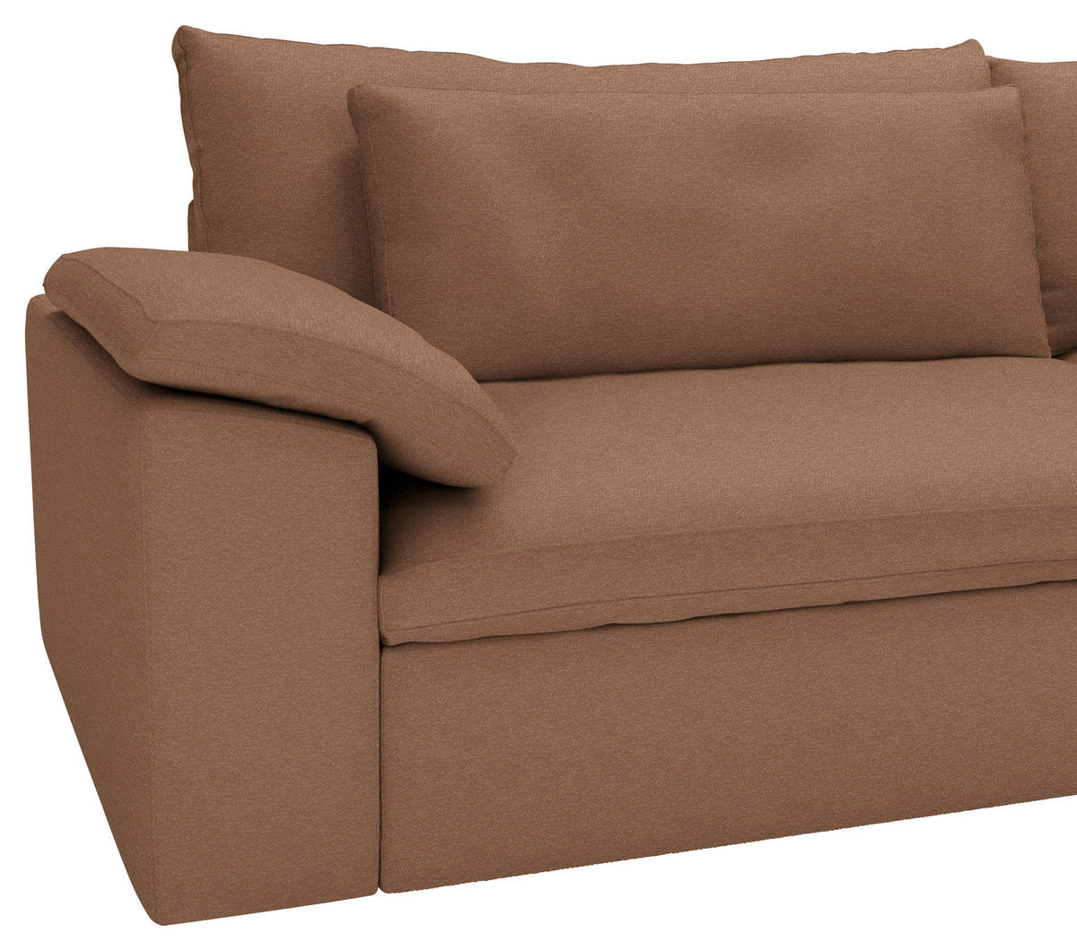 ECKSOFA  Chenille Altrosa  - Schwarz/Altrosa, Modern, Kunststoff/Textil (306/198cm) - Carryhome