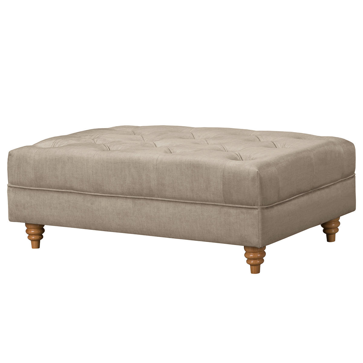 HOCKER in Textil Taupe  - Taupe/Braun, Design, Holz/Textil (96/35/62cm) - P & B