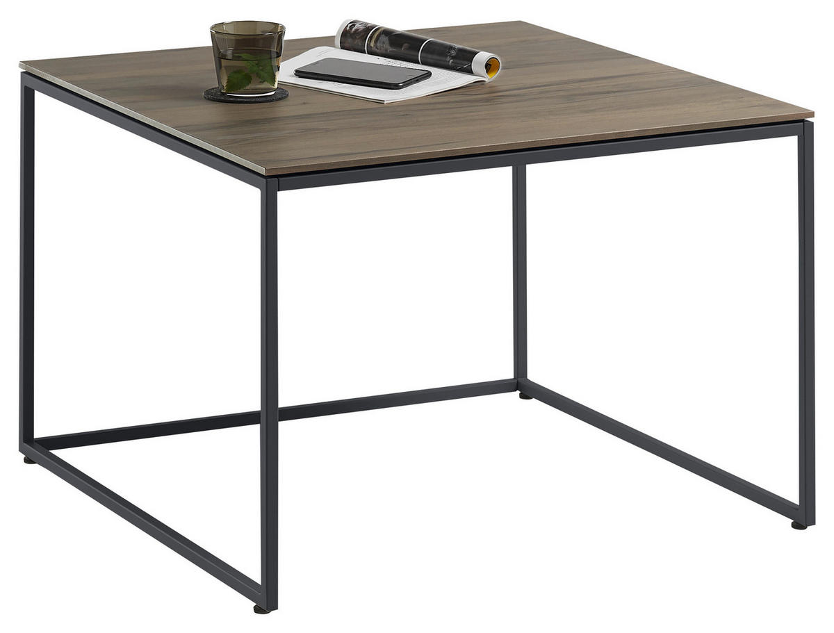 BEISTELLTISCH in Holz, Metall 70/70/47,5 cm  - Anthrazit/Buchefarben, Design, Holz/Metall (70/70/47,5cm) - Johann Jakob