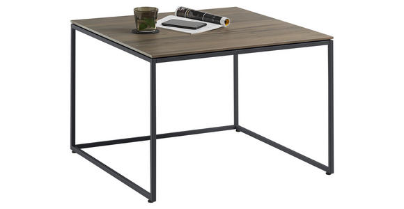 BEISTELLTISCH in Holz, Metall 70/70/47,5 cm - Anthrazit/Buchefarben, Design, Holz/Metall (70/70/47,5cm) - Johann Jakob